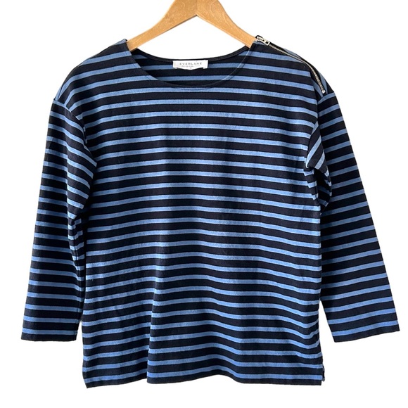 Everlane Tops - Everlane The Breton Blue Stripe 3/4 Cotton Top Women’s Size XS